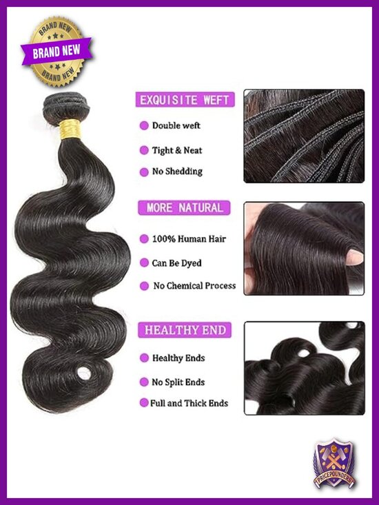 Body Wave 3 Bundles with 4x4 Lace Closure Unprocessed Brazilian Human Hair main image 4